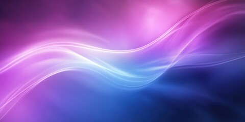 Naklejka premium Abstract purple and blue gradient background with wavy lines, glowing effect. 
