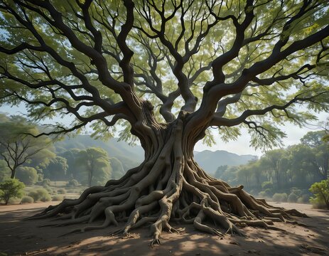 ilustraci&oacute;n de &aacute;rbol con ra&iacute;ces