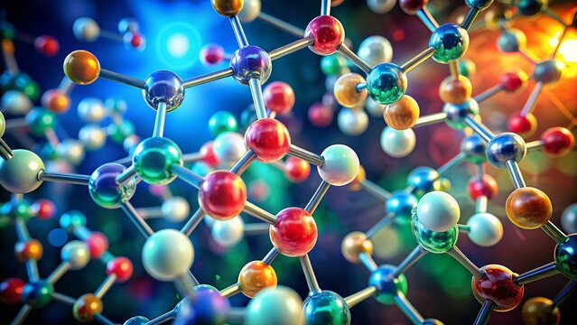 Microscopic View of Glutathione Molecule: Powerful Antioxidant Structure