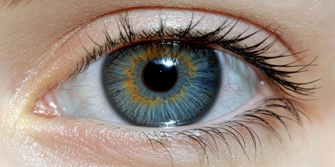 Fototapeta premium Close-up of blue human eye