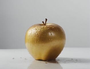 Golden and shiny apple - Maçã prateada e  brilhante 