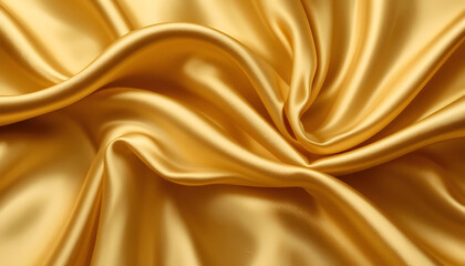 Obraz premium Luxurious Gold Satin Fabric Drape