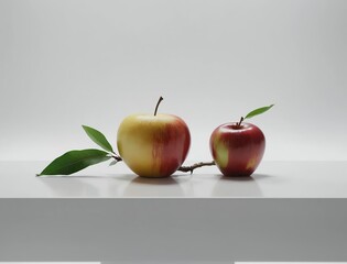 Mação madura vermelha e amarela, Golden and shiny apple