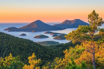 Serene Sunset Over a Tranquil Archipelago