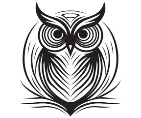 Owl minimalist hand drawn logo mascot illustration