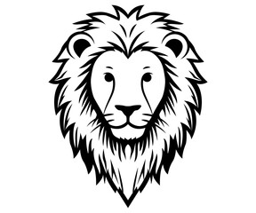 Lion head mascot logo k hand drawn minimalist illustration