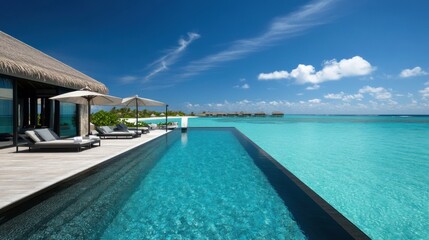 Luxury Overwater Bungalow with Infinity Pool in Maldives