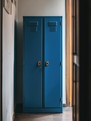Blue Locker Hallway Window