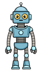 Fototapeta premium robot isolated black outline vector illustration, transparent background