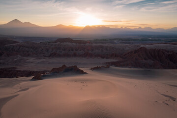 Sunrise over san pedro de atacama in northern chile