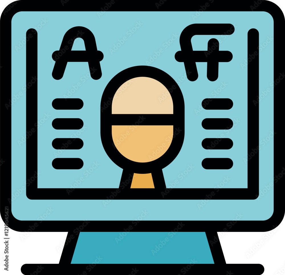 Poster computer screen displaying typography lesson, focusing on font selection and design principles for o