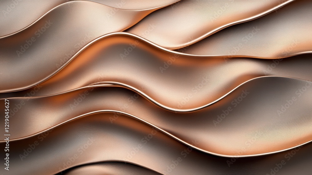Poster abstract waves of copper-hued texture create a fluid and harmonious visual experience, perfect for m
