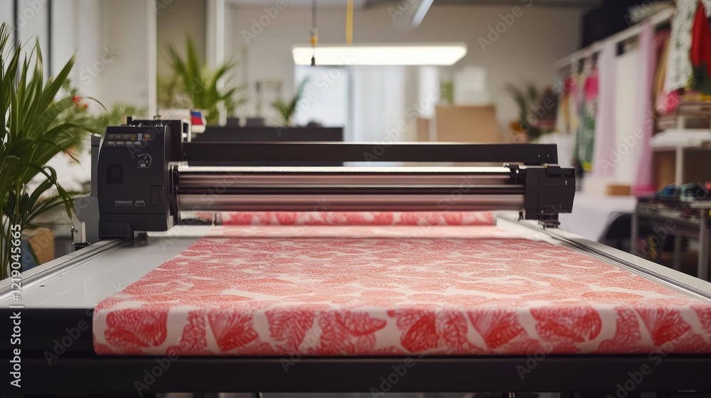 Poster digital fabric printer producing high-resolution patterns.