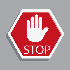 flat design Stop do not enter signage