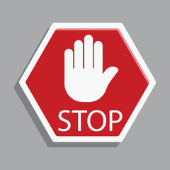 flat design Stop do not enter signage