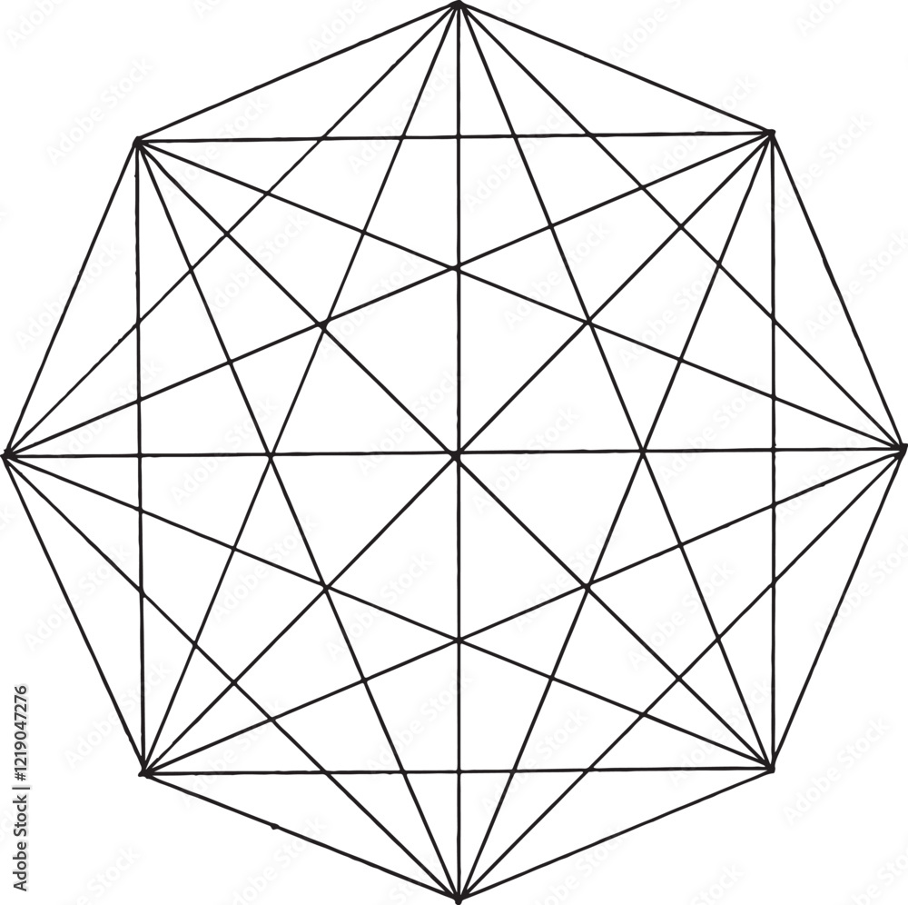 Aufkleber circular black and white pattern. polygon texture composed of irregular geometric elements. distress