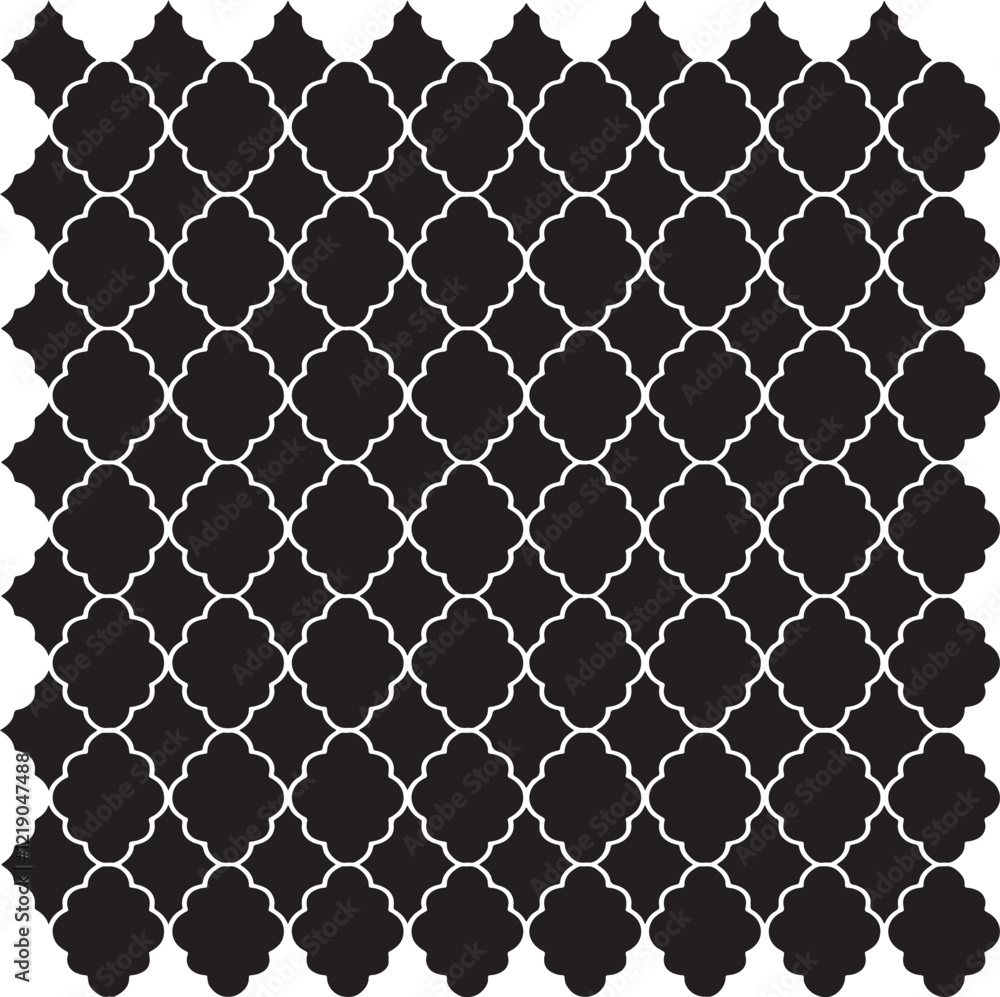 Poster black and white tileable pattern. grunge worn damask pattern design. distressed fabric texture. over