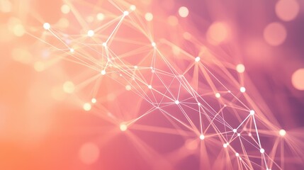 Abstract network connections in pastel tones