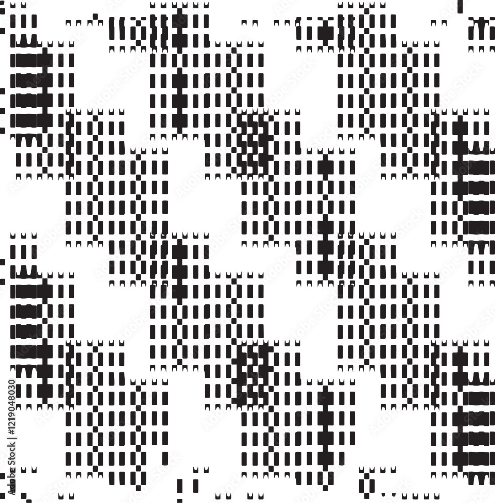 Poster black and white tileable pattern. grunge worn damask pattern design. distressed fabric texture. over