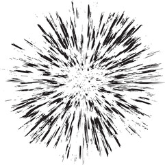 Obraz premium Circular starburst explosion texture. Distressed uneven grunge background. Abstract vector illustration. Overlay to create interesting effect and depth. Isolated on white background.