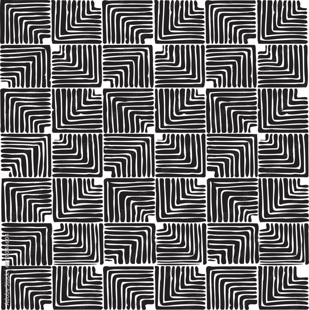Poster black and white tileable pattern. grunge worn damask pattern design. distressed fabric texture. over