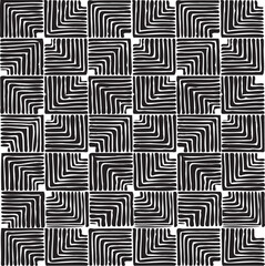 Black and white tileable pattern. Grunge worn damask pattern design. Distressed fabric texture. Overlay texture design. Vector illustration. Eps10.