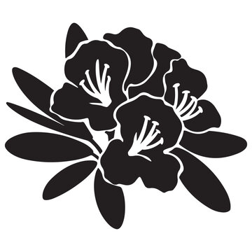 recommend clip art: Azalea flower silhouette vector, Azalea silhouette, Azalea silhouette black clipart