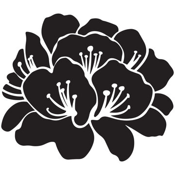 recommend clip art: Azalea flower silhouette vector, Azalea silhouette, Azalea silhouette black clipart