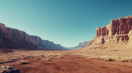 Fototapeta premium Vast Canyon Landscape Under a Clear Sky