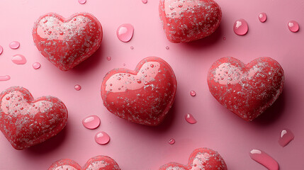 Obraz premium Background of red hearts. 