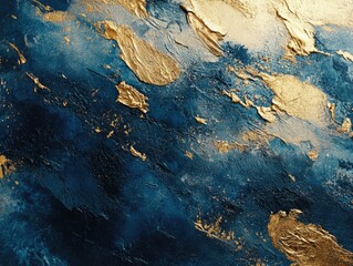 Naklejka premium Blue and Gold Painting Close-Up
