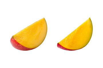 Fresh Mango Slices on transparent Background.