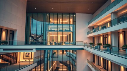 Fototapeta premium Modern Upstairs Building - Architectural AI Art