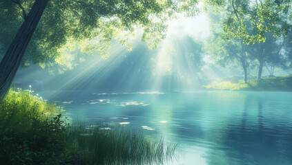 Sunlit Paradise: Turquoise and Green Harmony