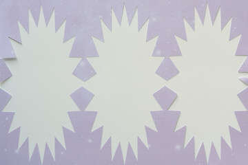 paper stencil with starburst frame and blank paper