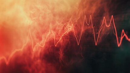 Heartbeat waves – An abstract interpretation of an ECG line with fading and blending curves.