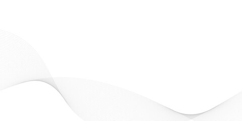 Abstract wavy white and grey curved lines on transparent background. Frequency sound wave lines and technology background, Design for brochure, flyer, banner, template, business wave lines background.