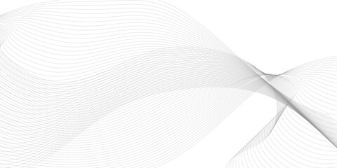 Abstract Gray wavy business and banner curve line background. Digital future technology concept. Line art striped graphic template, banner background. Vector illustration.