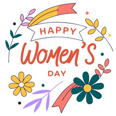 happy Women's Day   card with flowers