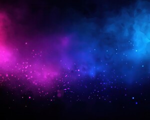 Fototapeta premium Abstract digital art of black silhouettes with glow on colorful smoke and galaxy dust background for creative projects