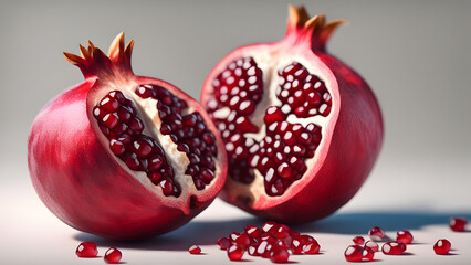 pomegranate isolated on simple background