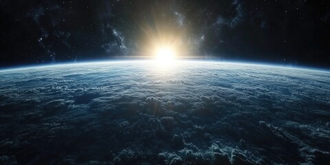 Obraz premium Sunrise over Earth