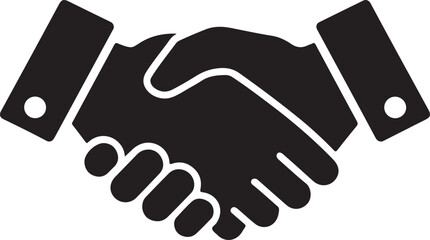 Hand shake silhouette illustration vector .