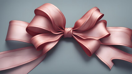 pink bow on a simple background