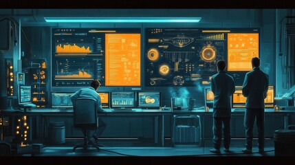 Team Monitoring Data in a Futuristic Control Room
