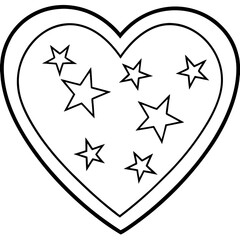 Night Sky Heart Minimal Vector Line Art
