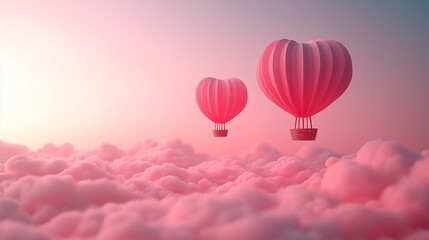 Obraz premium composition from red and pink hearts, Valentine's day, romantic greeting card, wallpaper design