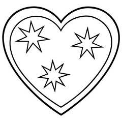 Night Sky Heart Minimal Vector Line Art