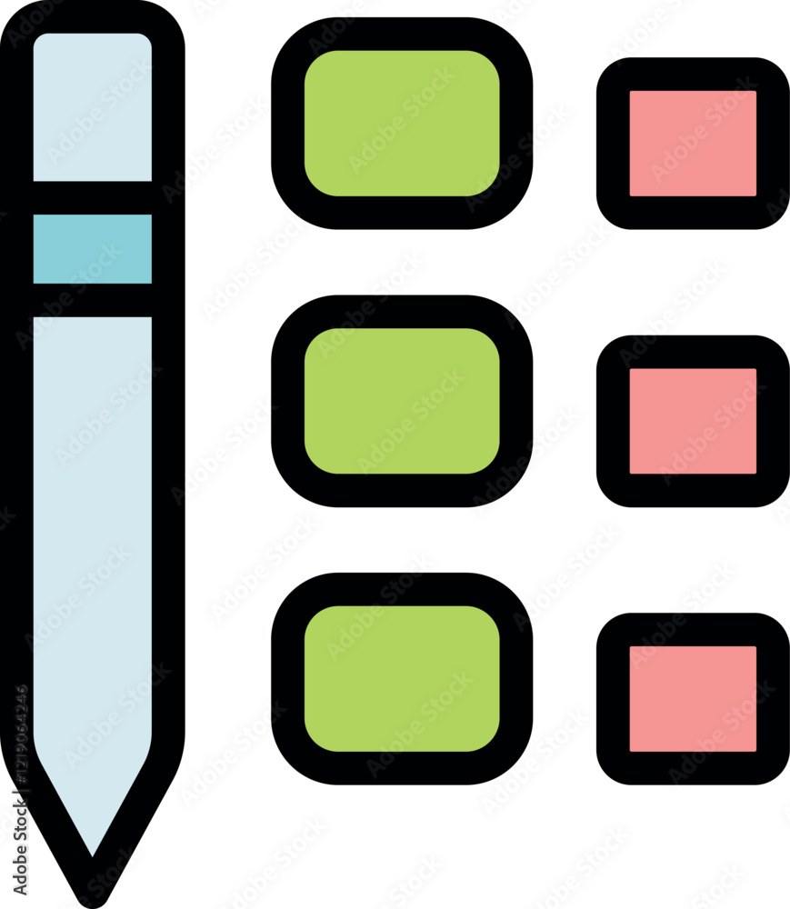 Poster digital illustration featuring a stylus pen interacting with checkboxes, symbolizing user interface 