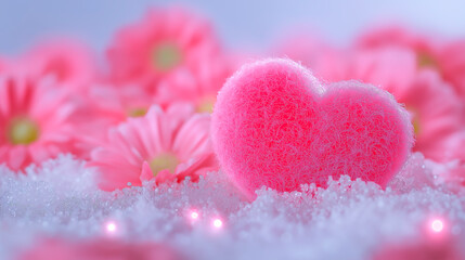 Obraz premium composition from red and pink hearts, Valentine's day, romantic greeting card, wallpaper design